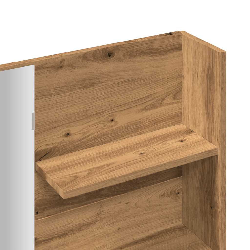 Sminkebord med speil artisan eik 74,5x40x141 cm