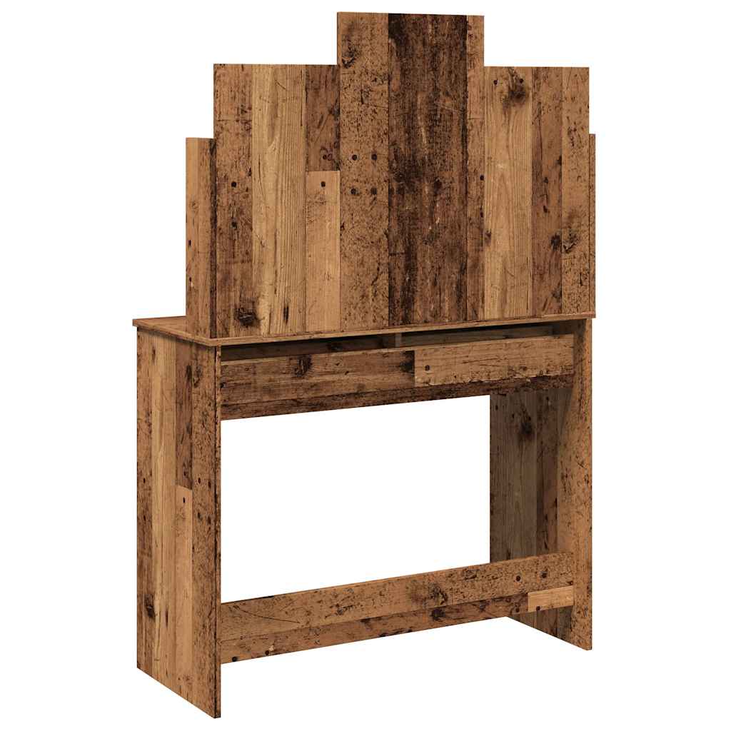 Sminkebord med speil gammelt tre 96x39x142 cm