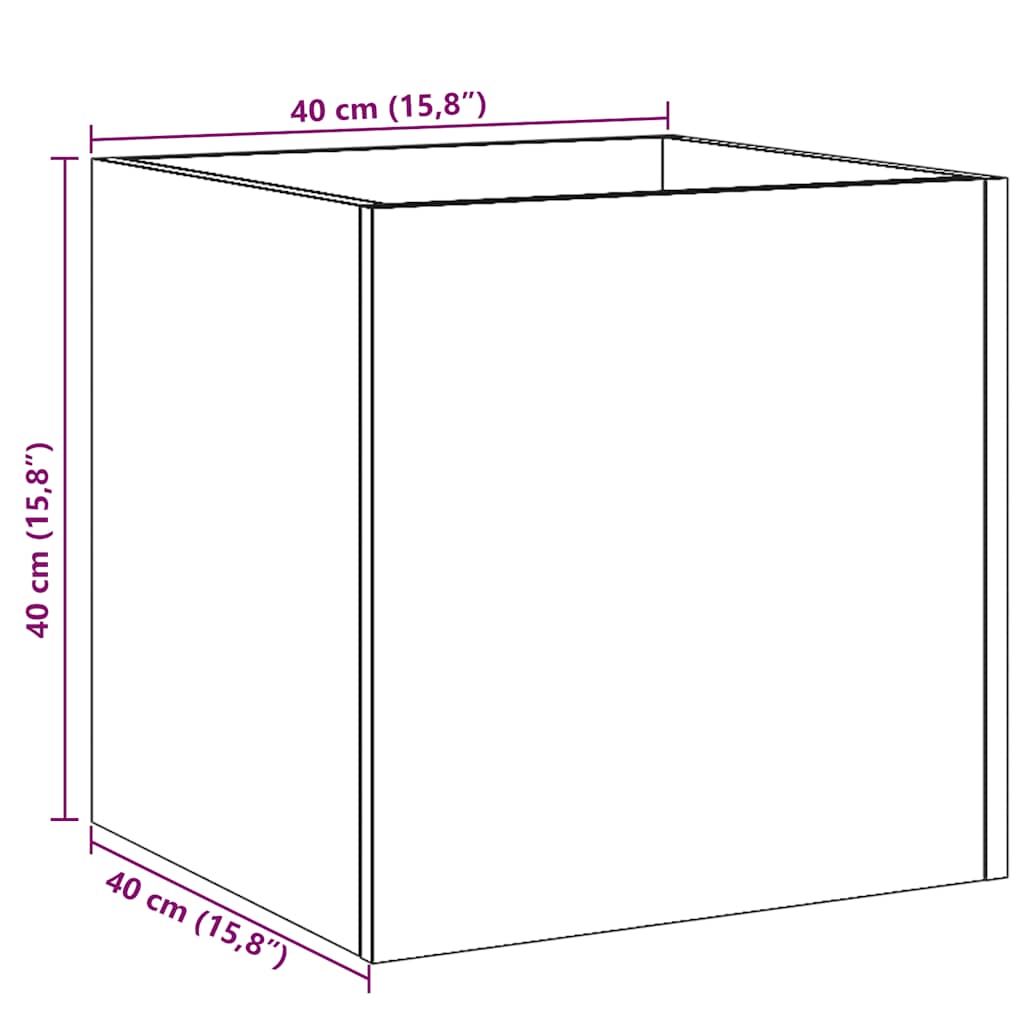 Plantekasse gammelt tre 40x40x40 cm konstruert tre