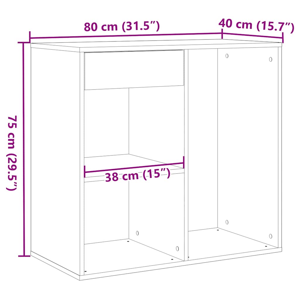 Sminkeskap artisan eik 80x40x75 cm konstruert tre