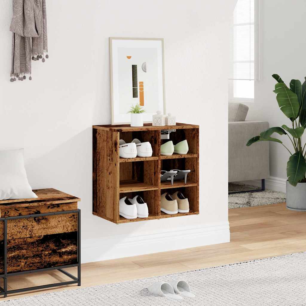 Skoskap gammelt tre 52x30x50 cm