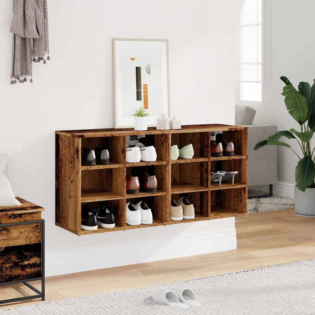 Skoskap 2 stk gammelt tre 52x30x50 cm