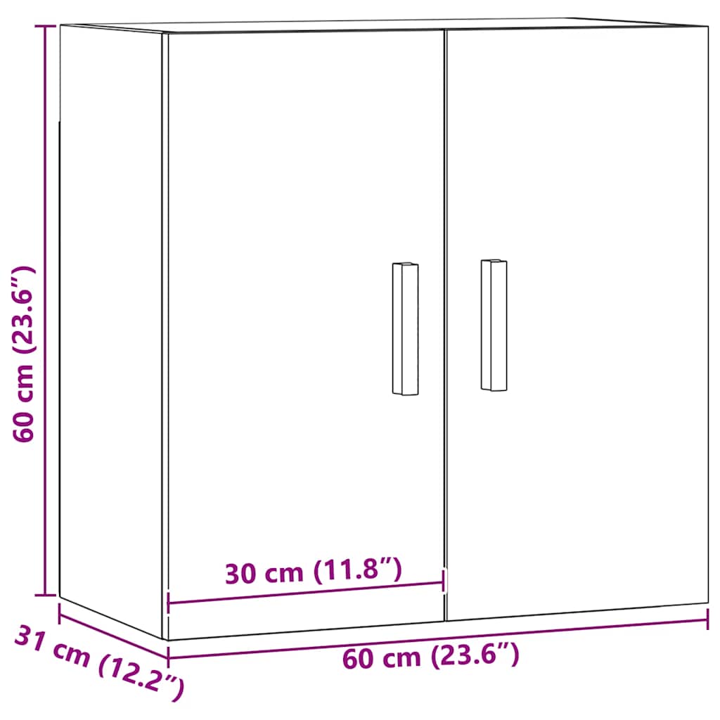 Veggskap artisan eik 60x31x60 cm konstruert tre