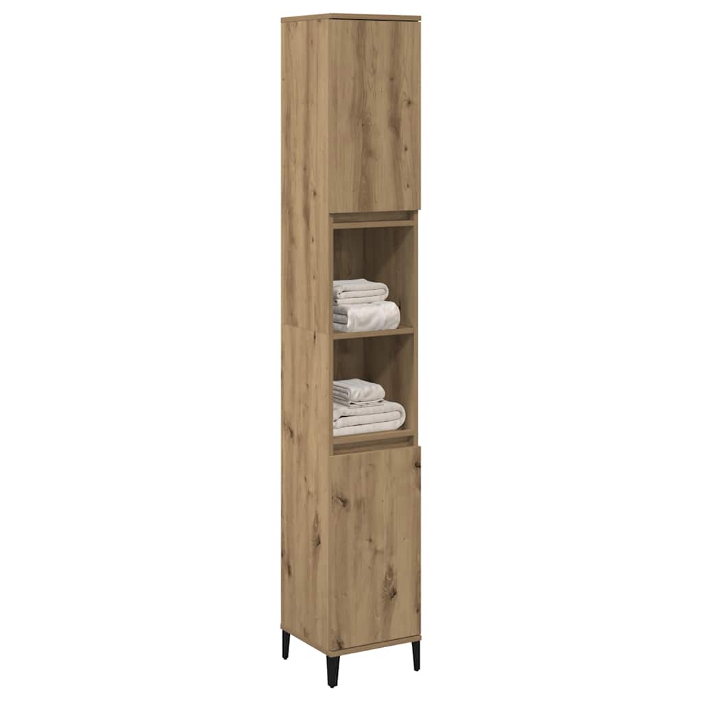 Baderomsskap artisan eik 30x30x190 cm konstruert tre