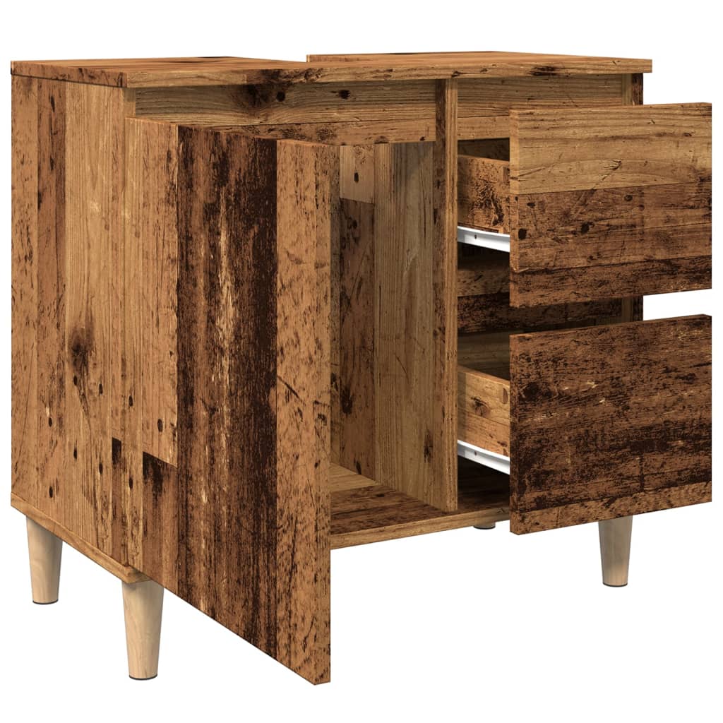 Servantskap gammelt tre 65x33x60 cm konstruert tre