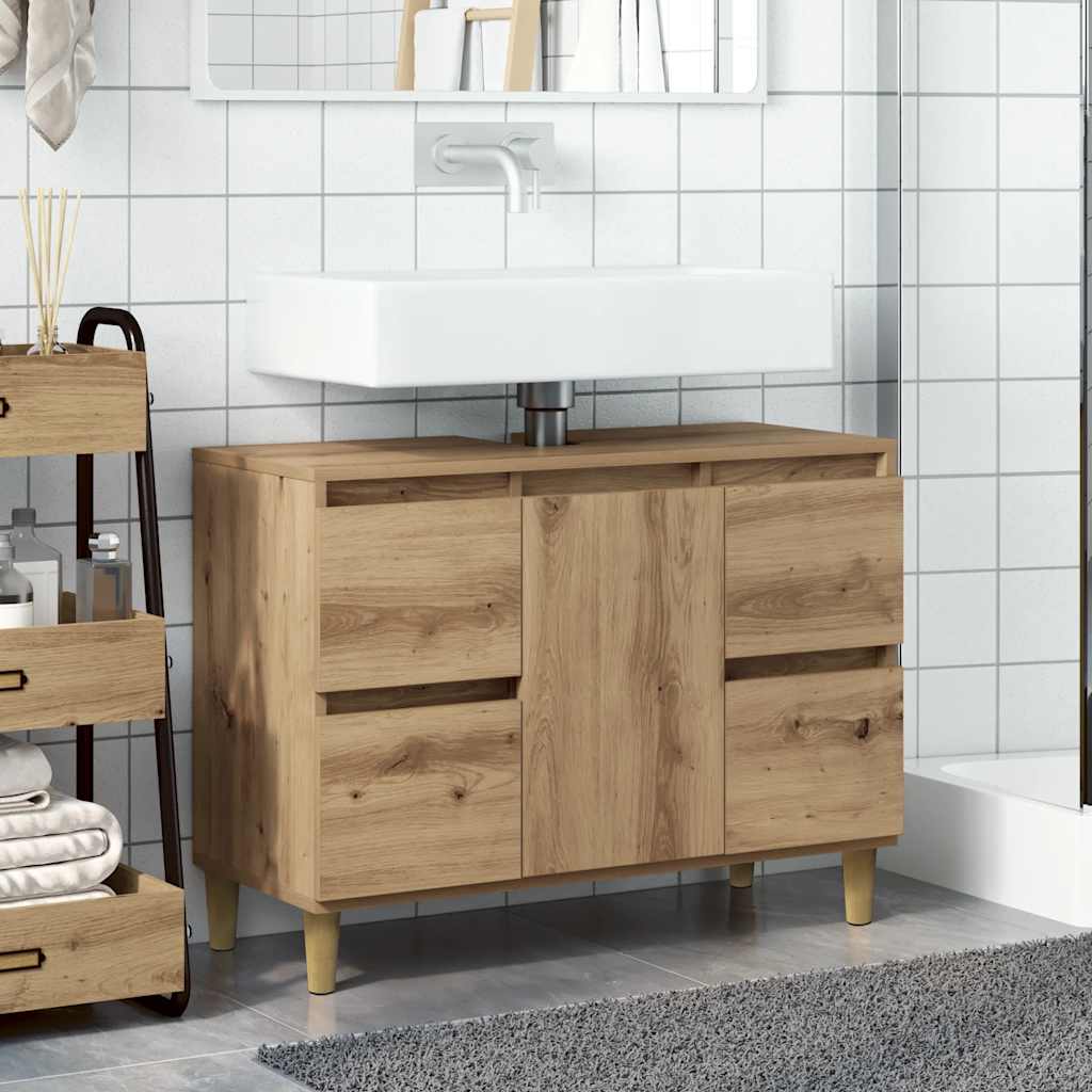 Servantskap artisan eik 80x33x60 cm konstruert tre