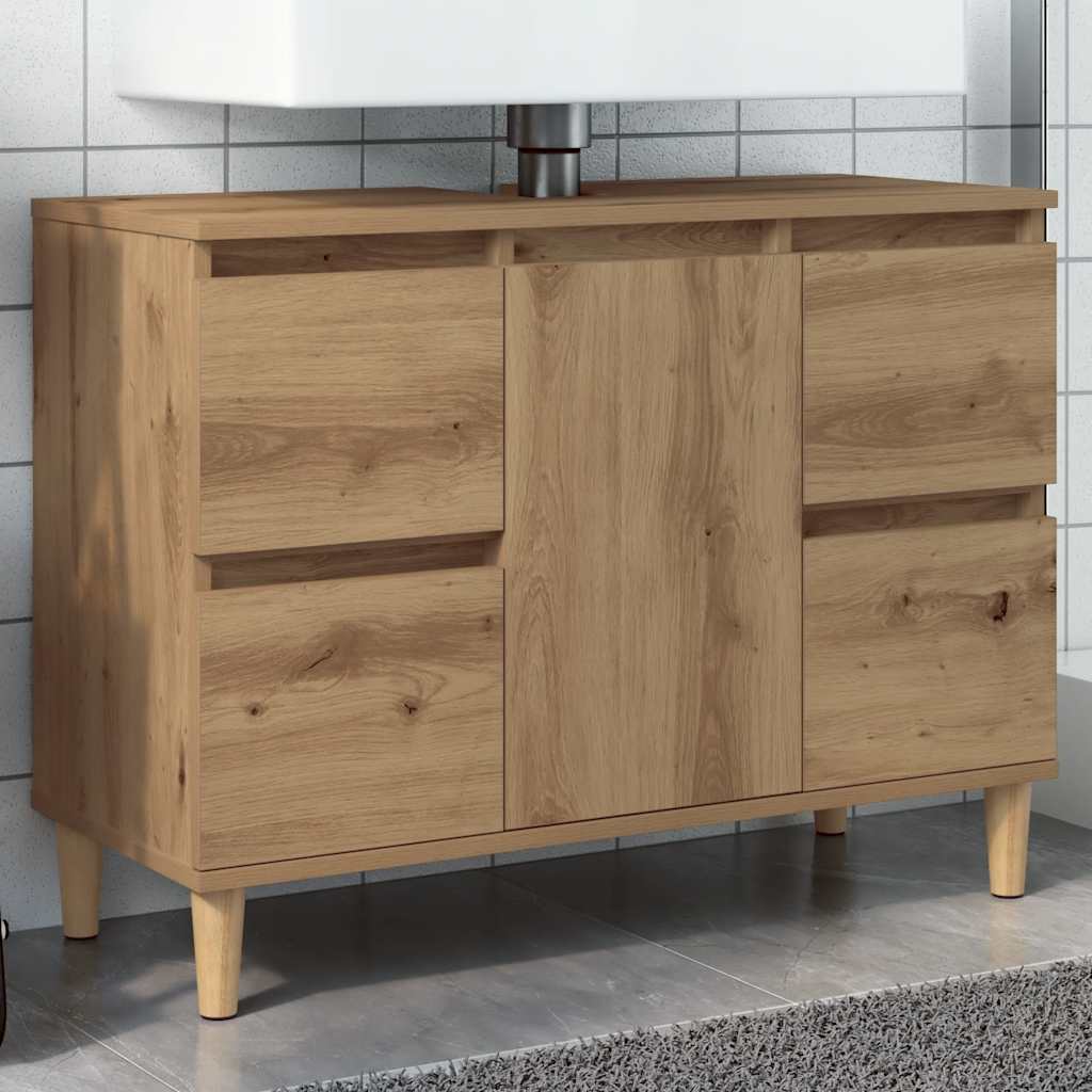 Servantskap artisan eik 80x33x60 cm konstruert tre