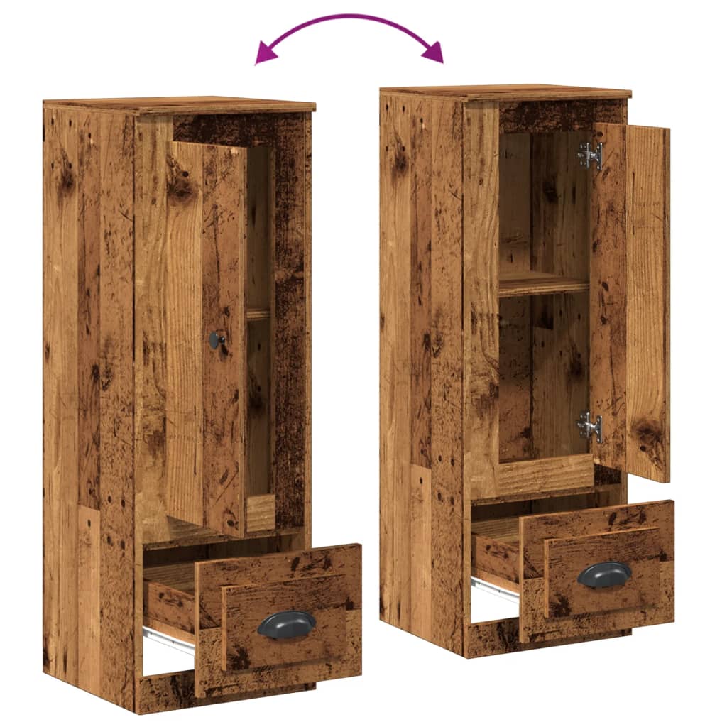 Highboard gammelt tre 36x35,5x103,5 cm konstruert tre