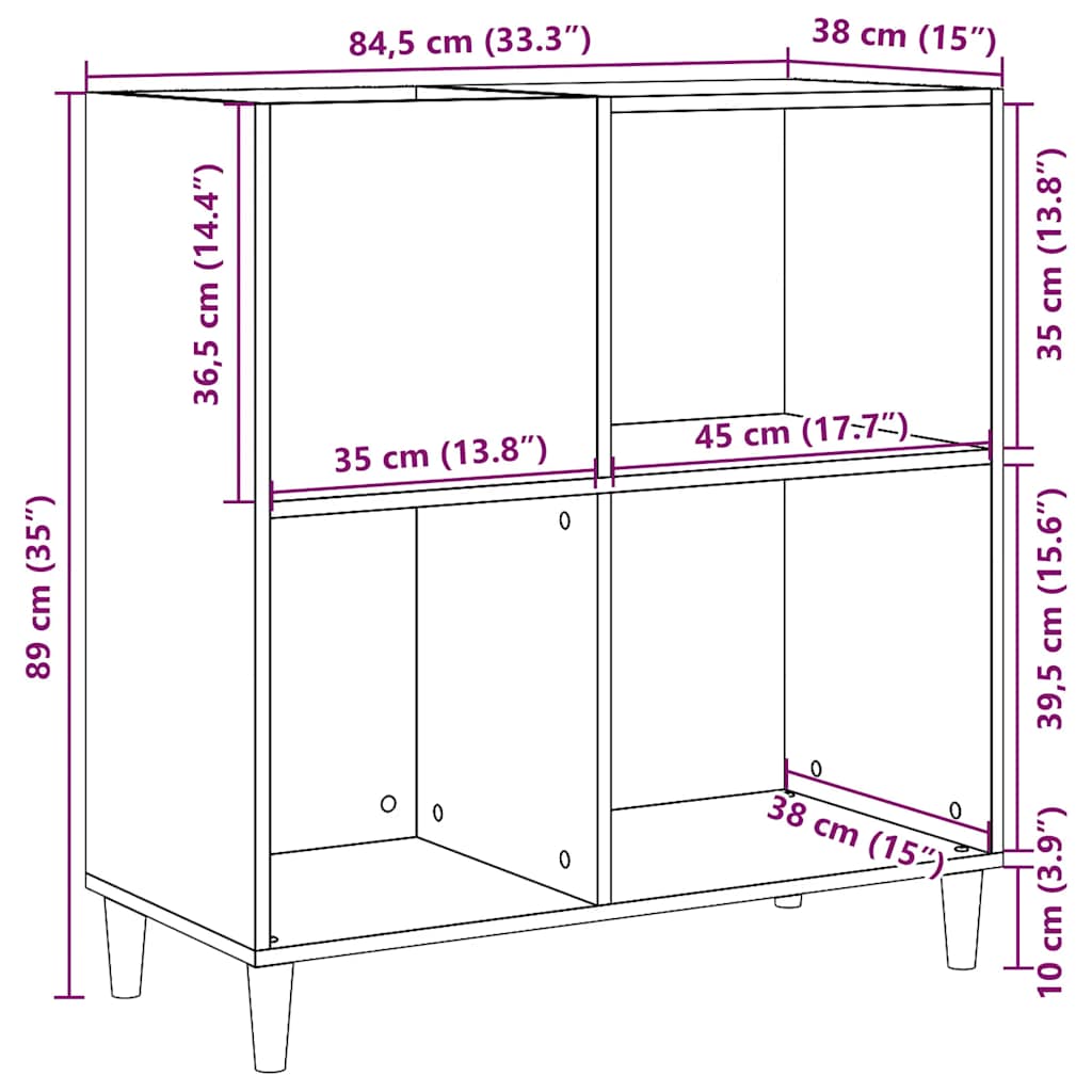 Plateskap gammelt tre 84,5x38x89 cm konstruert tre