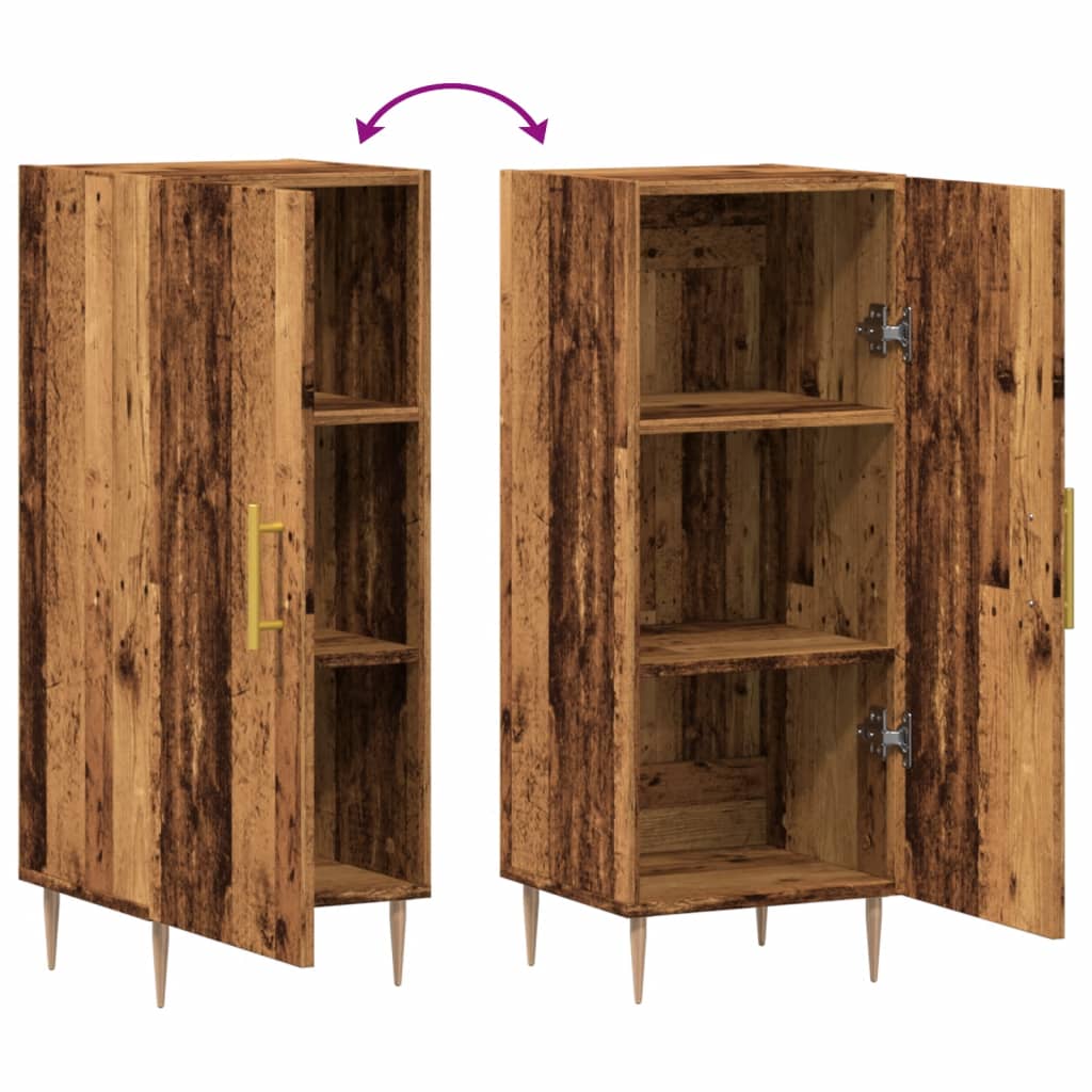 Skjenk gammelt tre 34,5x34x90 cm konstruert tre