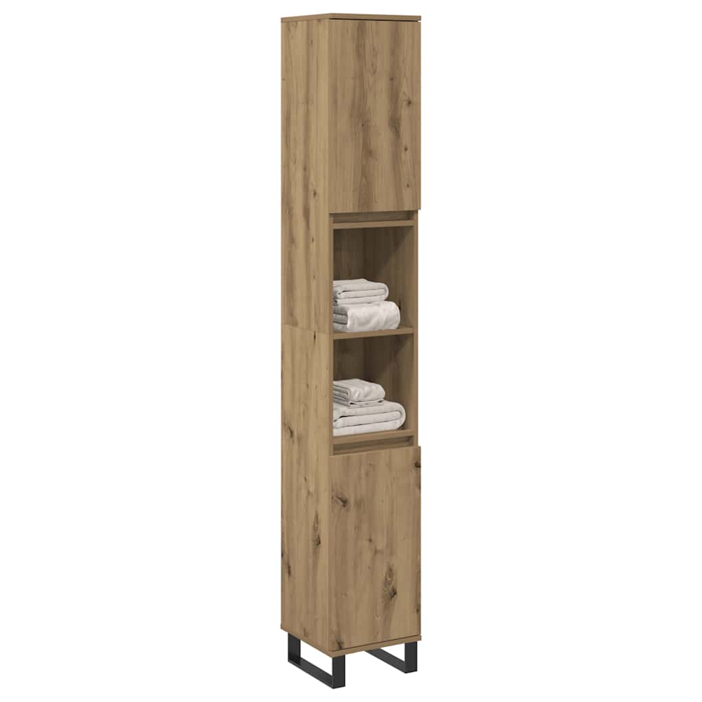 Baderomsskap artisan eik 30x30x100 cm konstruert tre