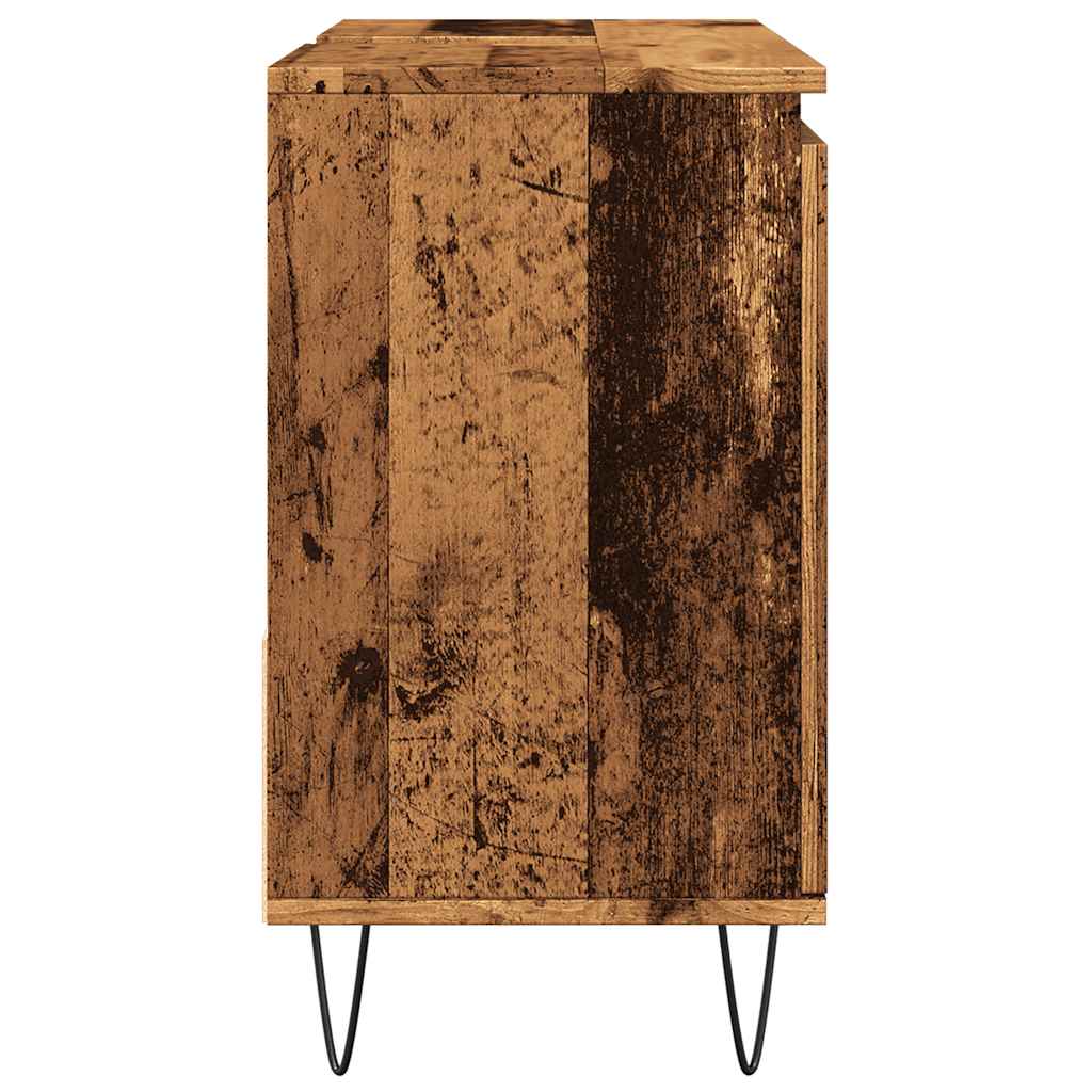 Baderomsvaskskap gammelt tre 65x33x60 cm konstruert tre