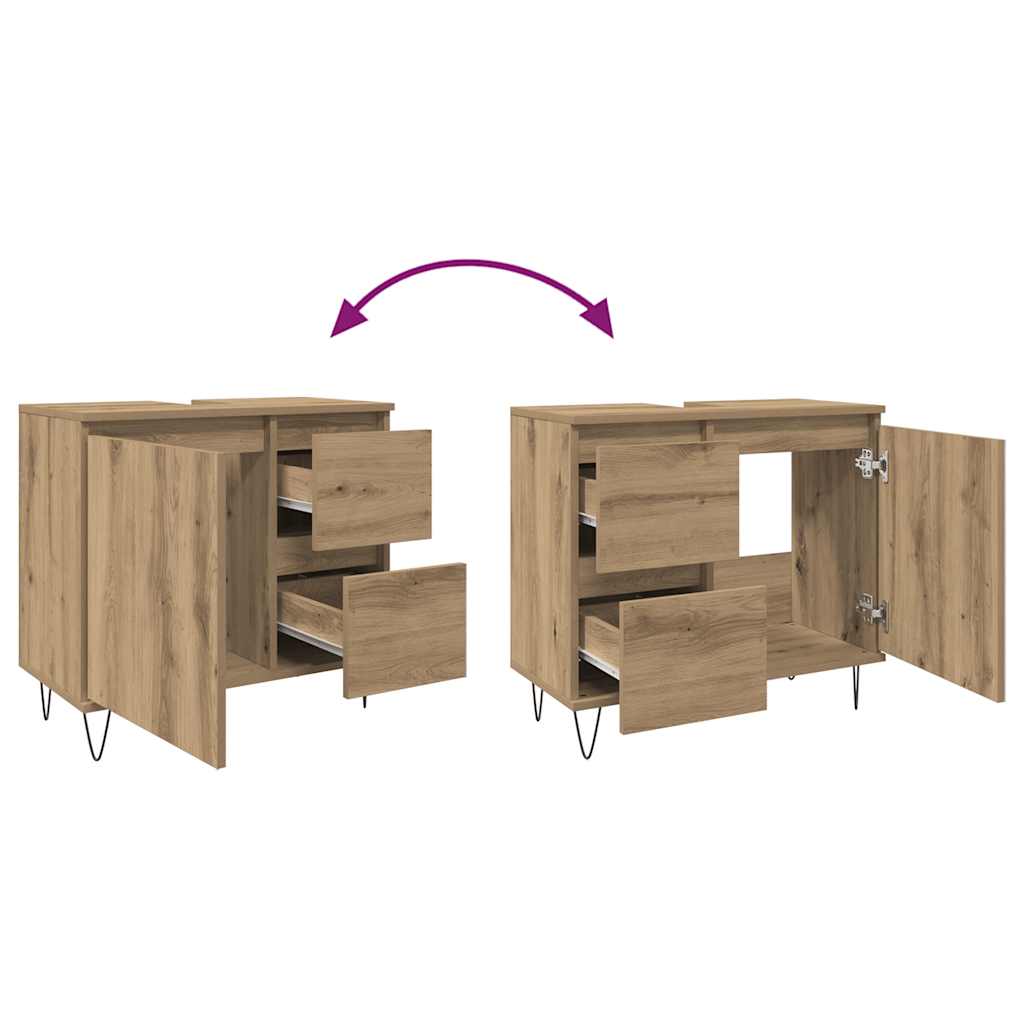Badeservantskap artisan eik 65x33x60 cm konstruert tre