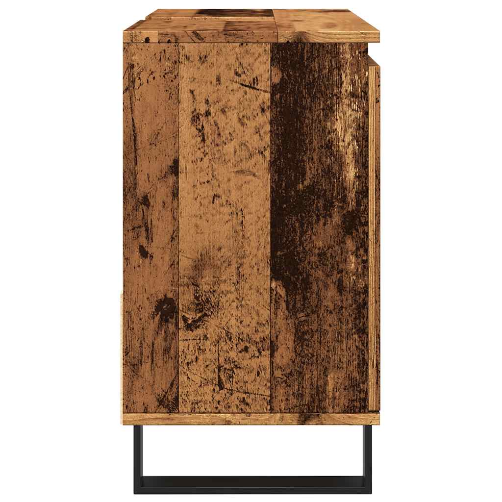 Baderomsvaskskap gammelt tre 65x33x60 cm konstruert tre