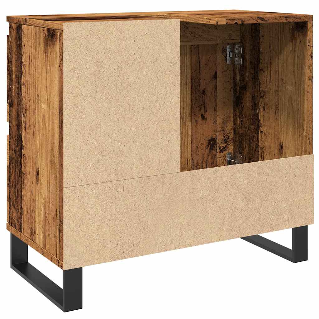 Baderomsvaskskap gammelt tre 65x33x60 cm konstruert tre