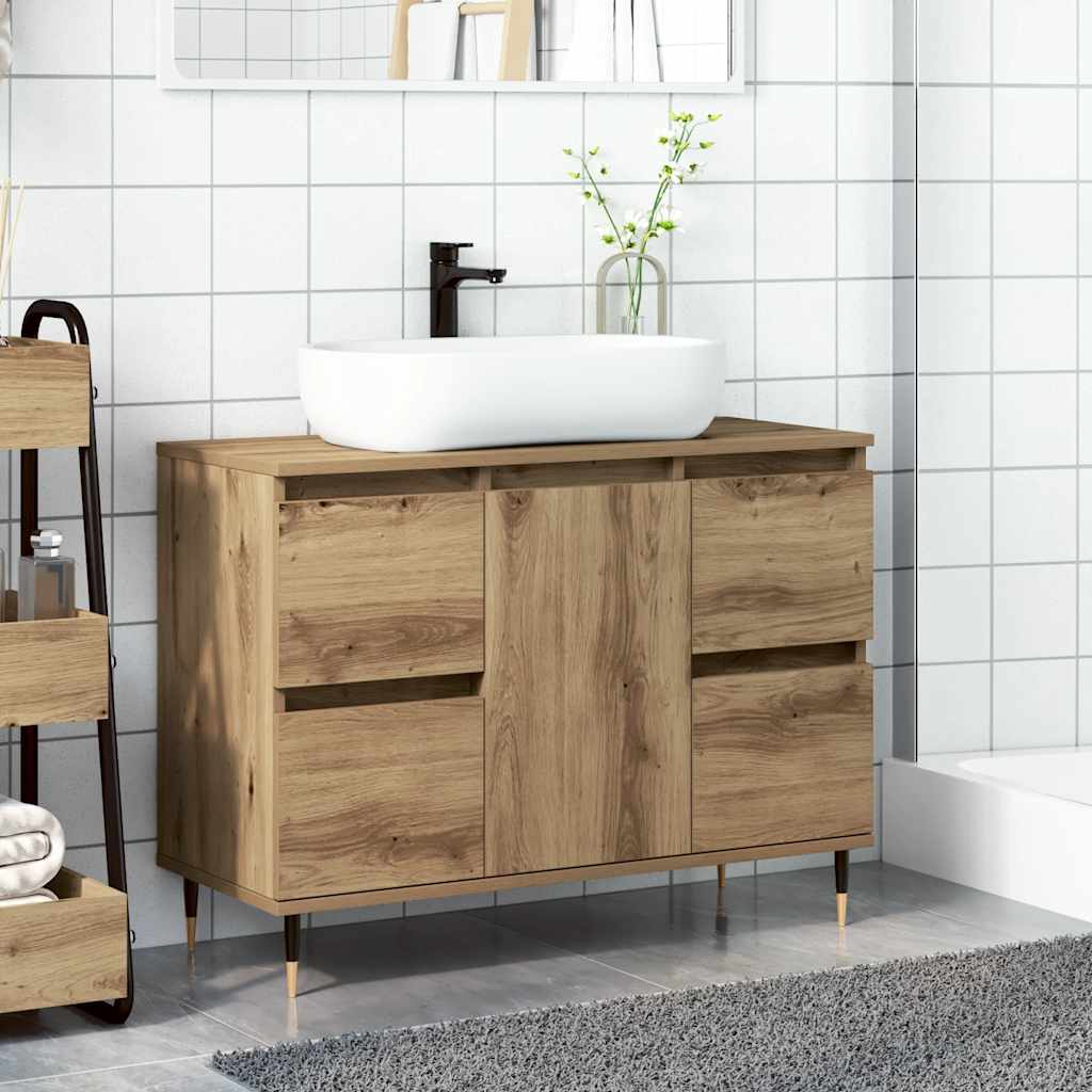 Baderomsskap artisan eik 80x33x60 cm konstruert tre