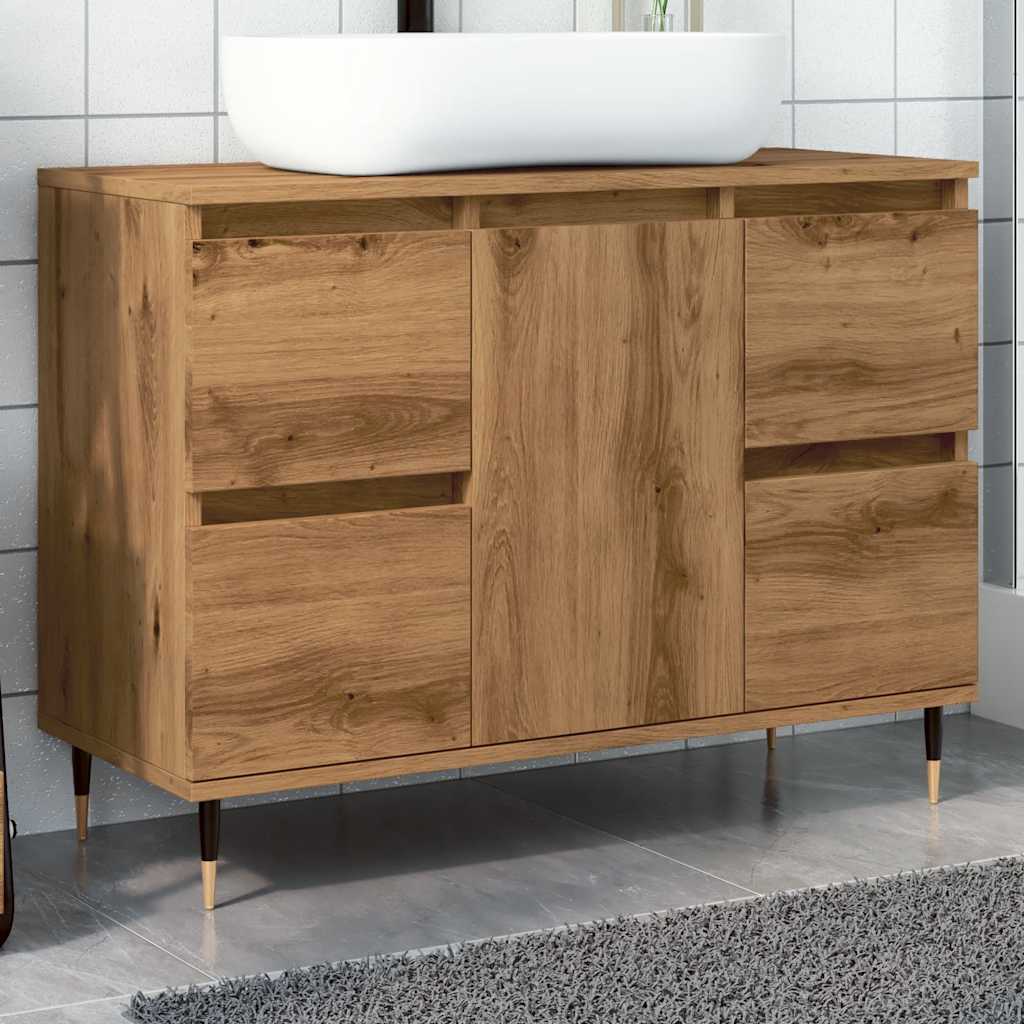 Baderomsskap artisan eik 80x33x60 cm konstruert tre