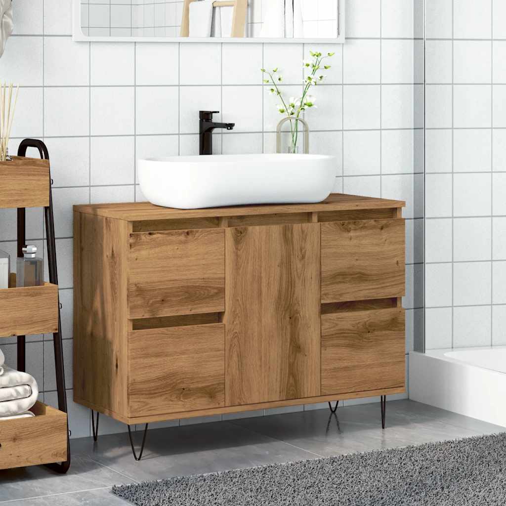 Baderomsskap artisan eik 80x33x60 cm konstruert tre
