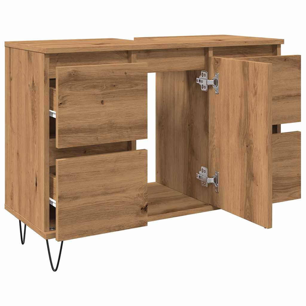 Baderomsskap artisan eik 80x33x60 cm konstruert tre