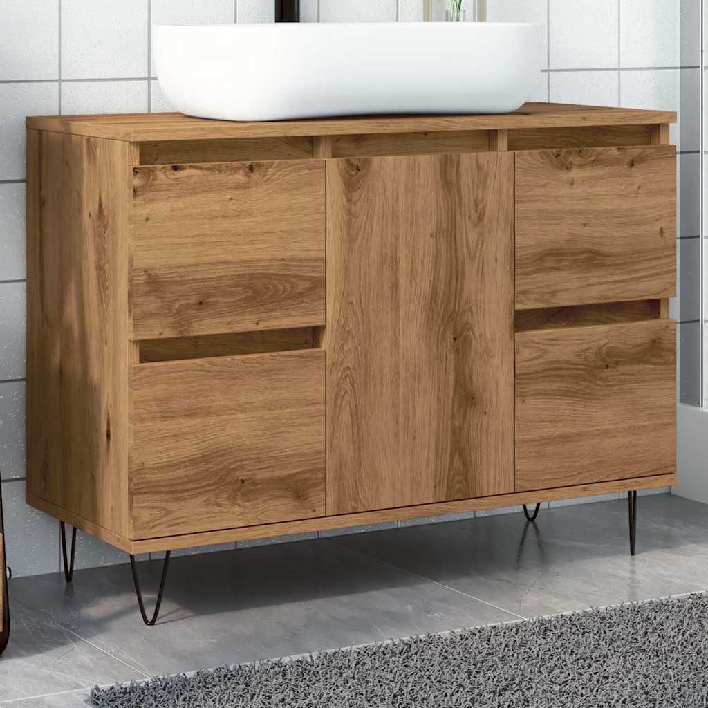 Baderomsskap artisan eik 80x33x60 cm konstruert tre