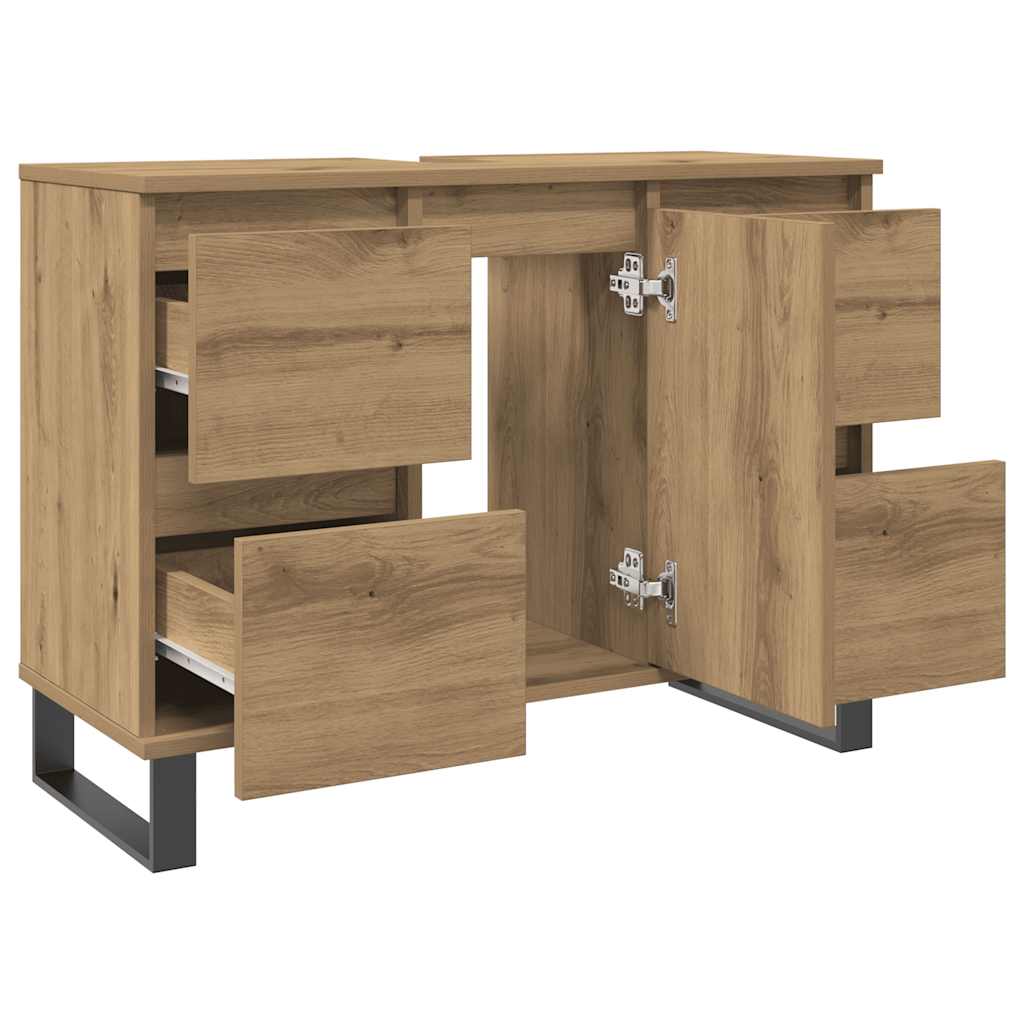 Badeservantskap artisan eik 80x33x60 cm konstruert tre