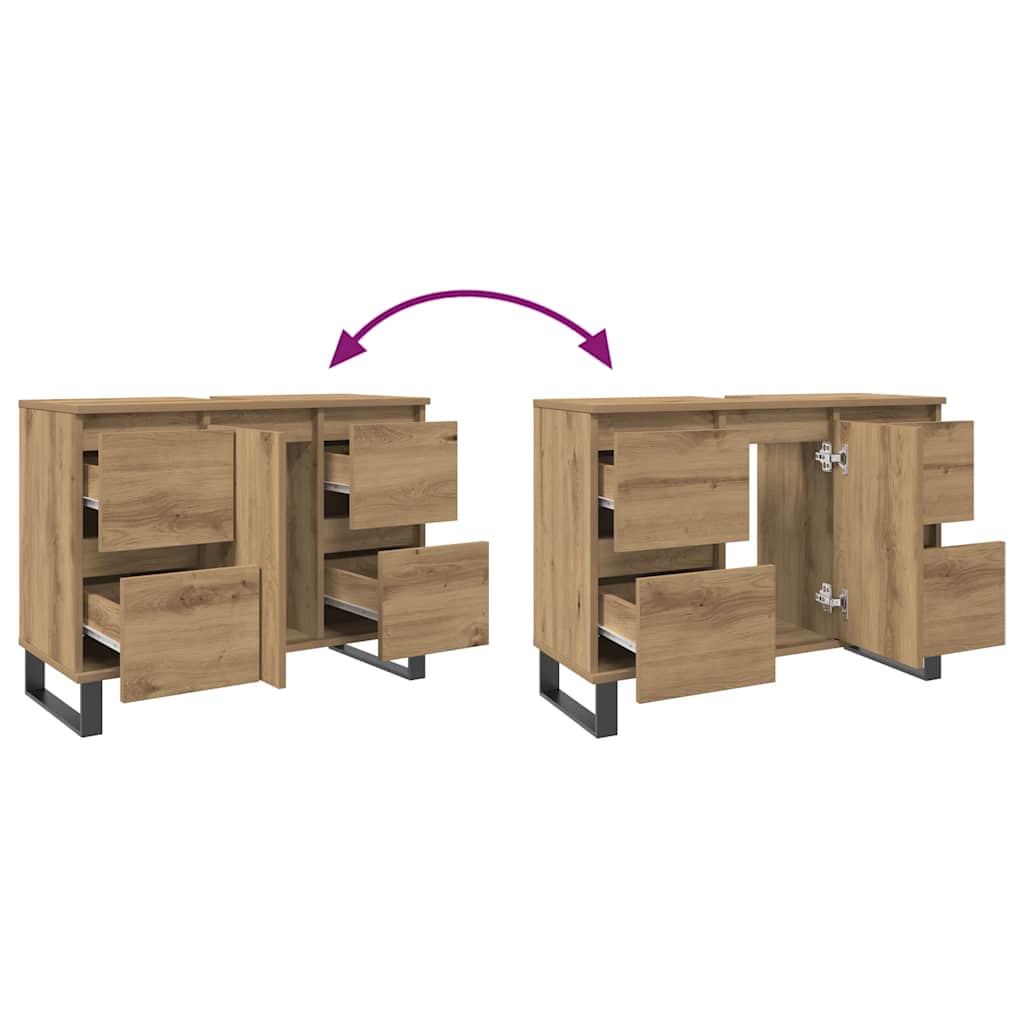 Badeservantskap artisan eik 80x33x60 cm konstruert tre