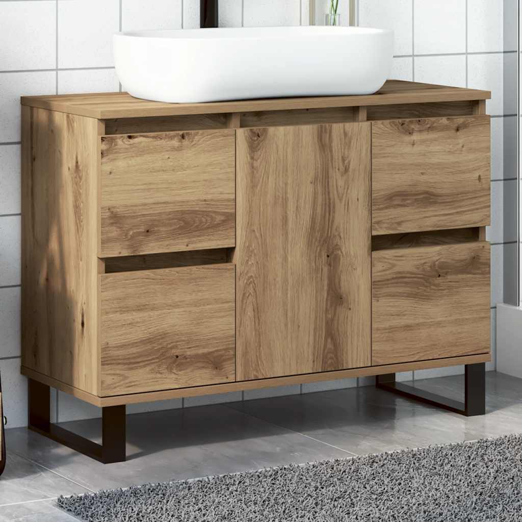 Badeservantskap artisan eik 80x33x60 cm konstruert tre