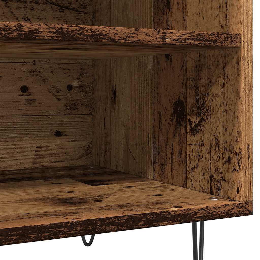 Plateskap gammelt tre 84,5x38x48 cm konstruert tre