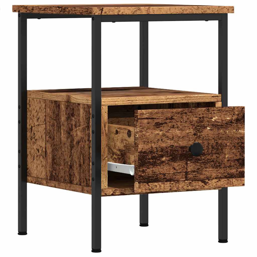 Nattbord 2 stk gammelt tre 34x36x50 cm konstruert tre