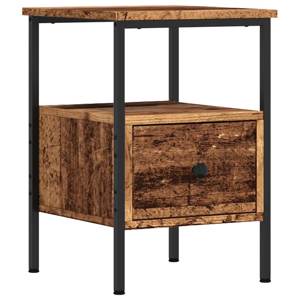 Nattbord 2 stk gammelt tre 34x36x50 cm konstruert tre