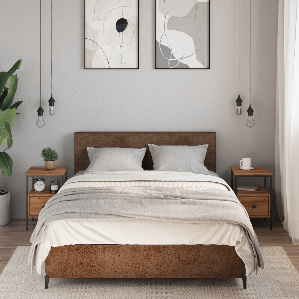 Nattbord 2 stk artisan eik 34x36x50 cm konstruert tre