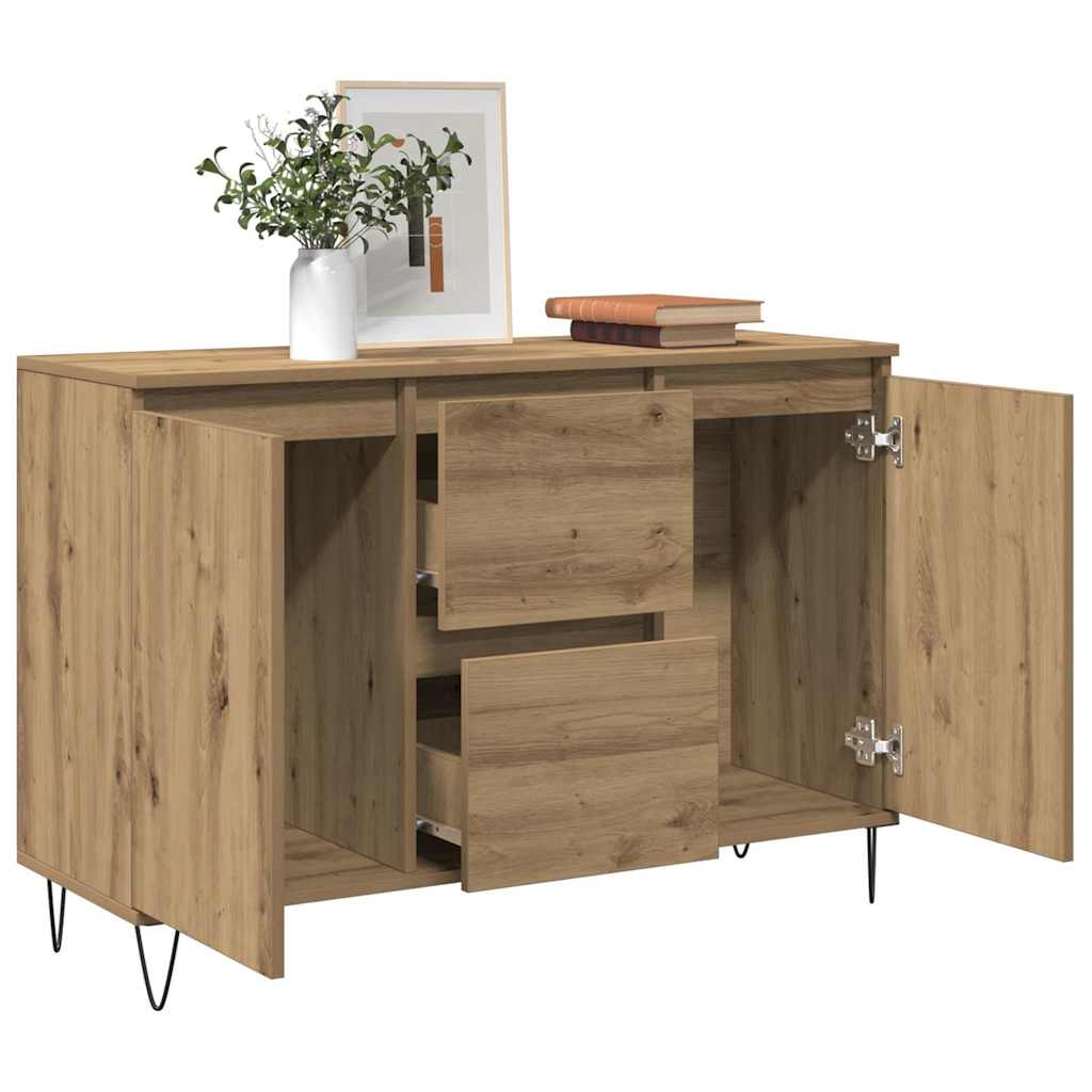 Skjenk artisan eik 101,5x35x70 cm konstruert tre