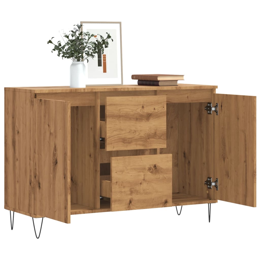 Skjenk artisan eik 101,5x35x70 cm konstruert tre