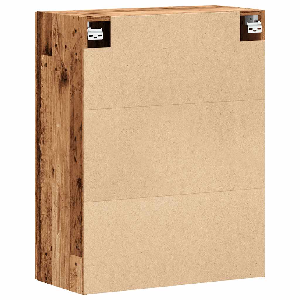 Veggmontert skap gammelt tre 69,5x34x90 cm