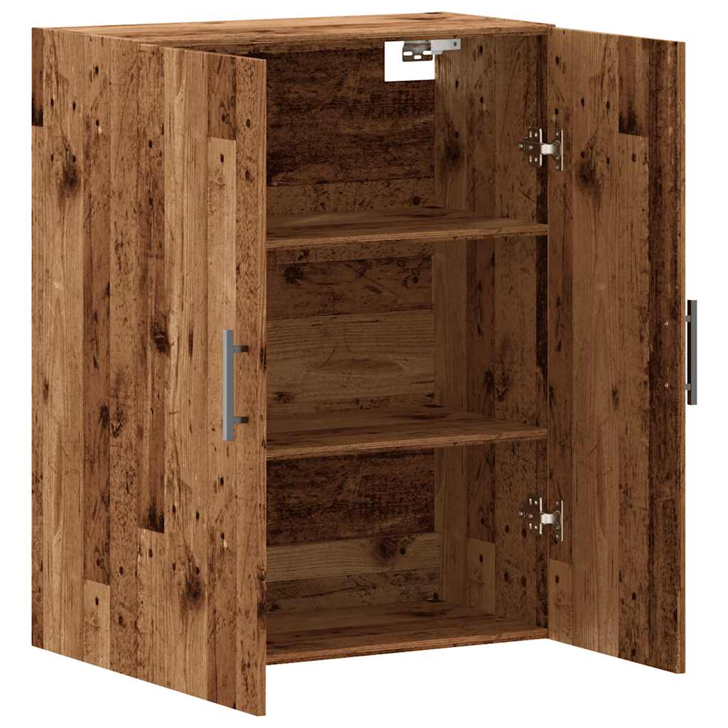 Veggmontert skap gammelt tre 69,5x34x90 cm