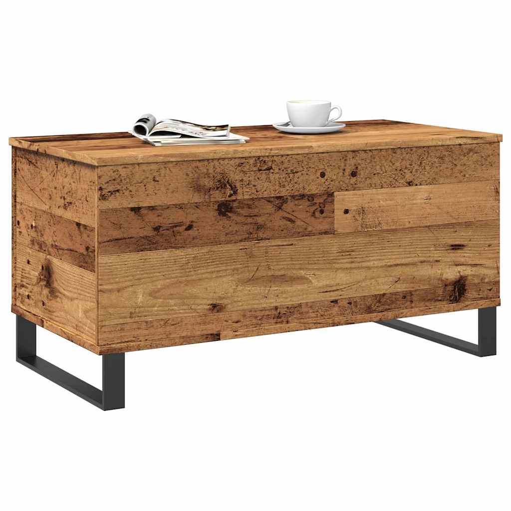 Salongbord gammelt tre 90x44,5x45 cm konstruert tre