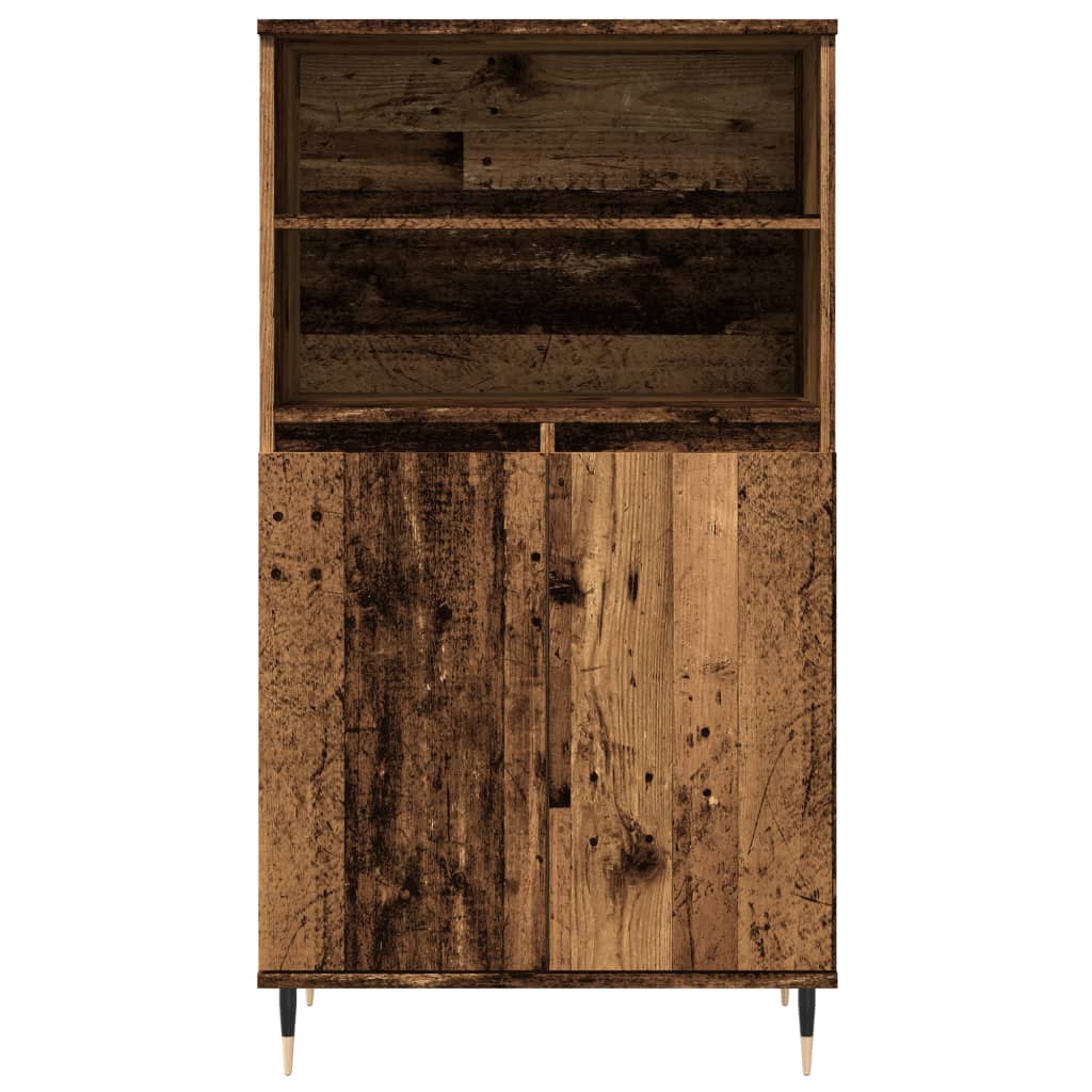 Highboard gammelt tre 60x36x110 cm konstruert tre