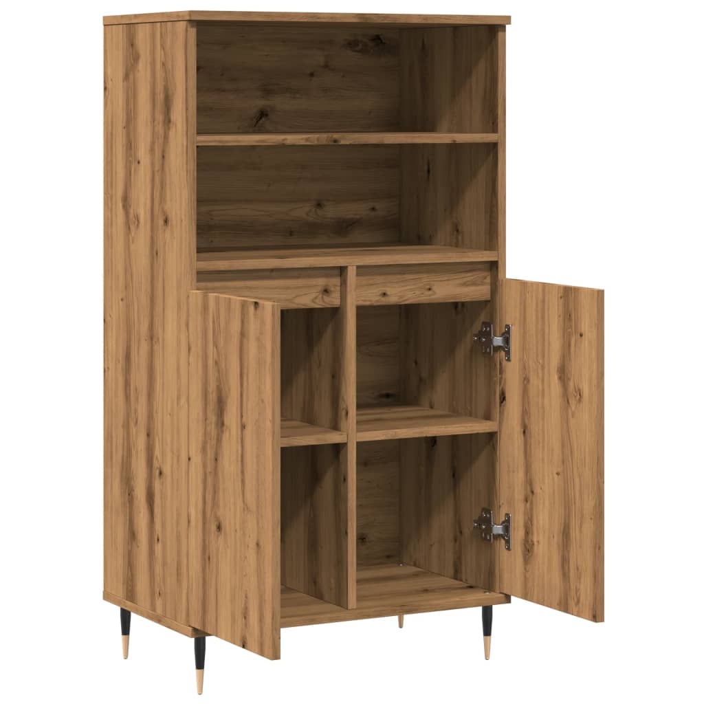 Highboard artisan eik 60x36x110 cm konstruert tre