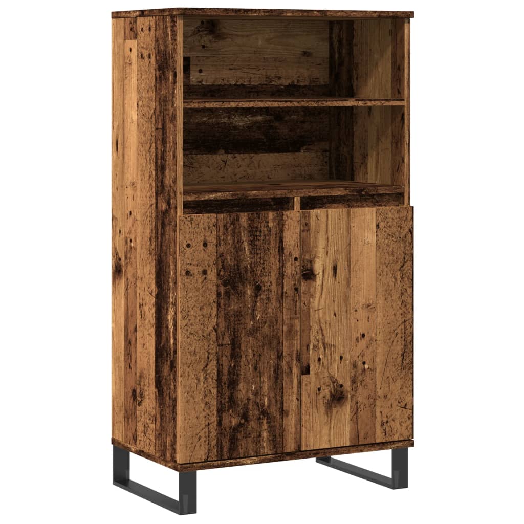 Highboard gammelt tre 60x36x110 cm konstruert tre