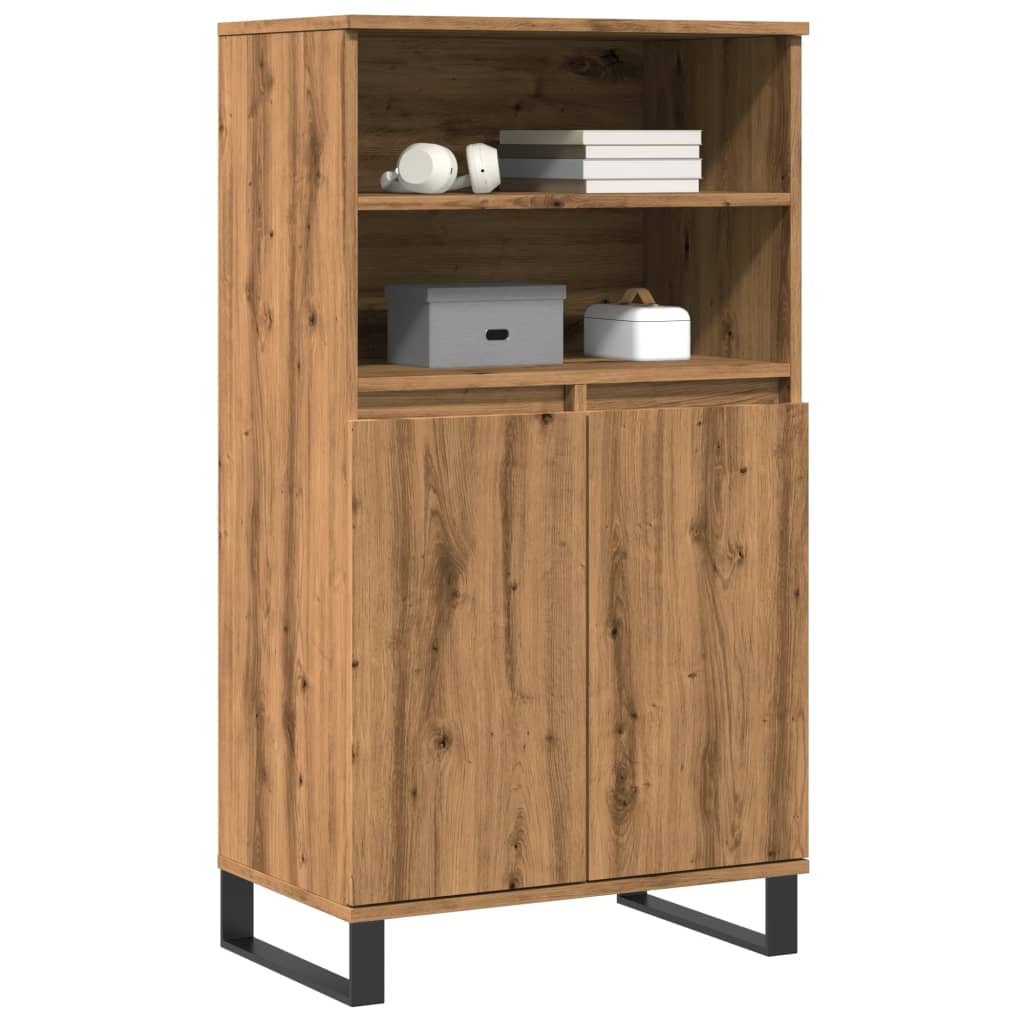 Highboard artisan eik 60x36x110 cm konstruert tre