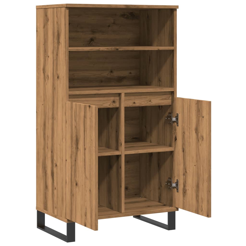 Highboard artisan eik 60x36x110 cm konstruert tre