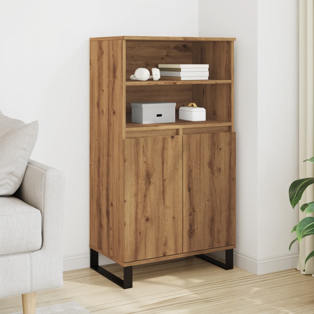 Highboard artisan eik 60x36x110 cm konstruert tre