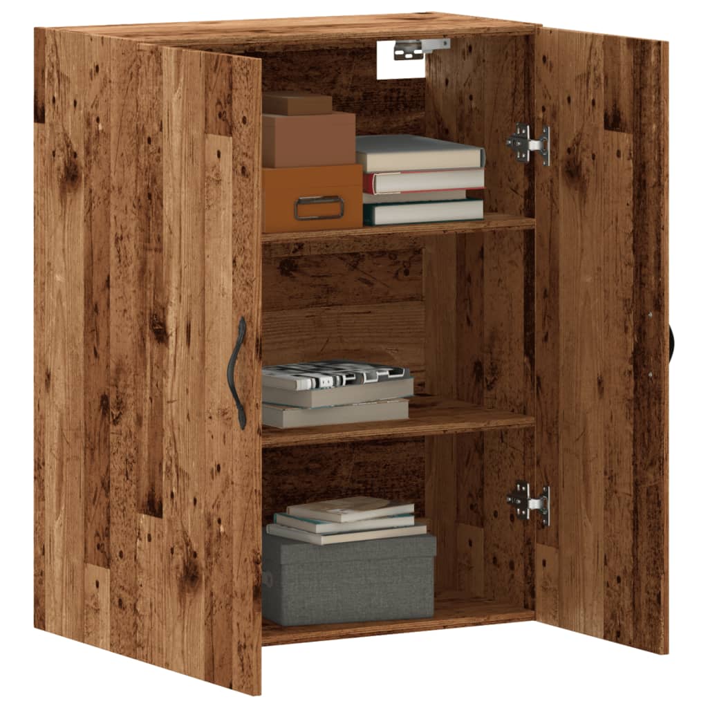 Veggmontert skap gammelt tre 69,5x34x90 cm konstruert tre