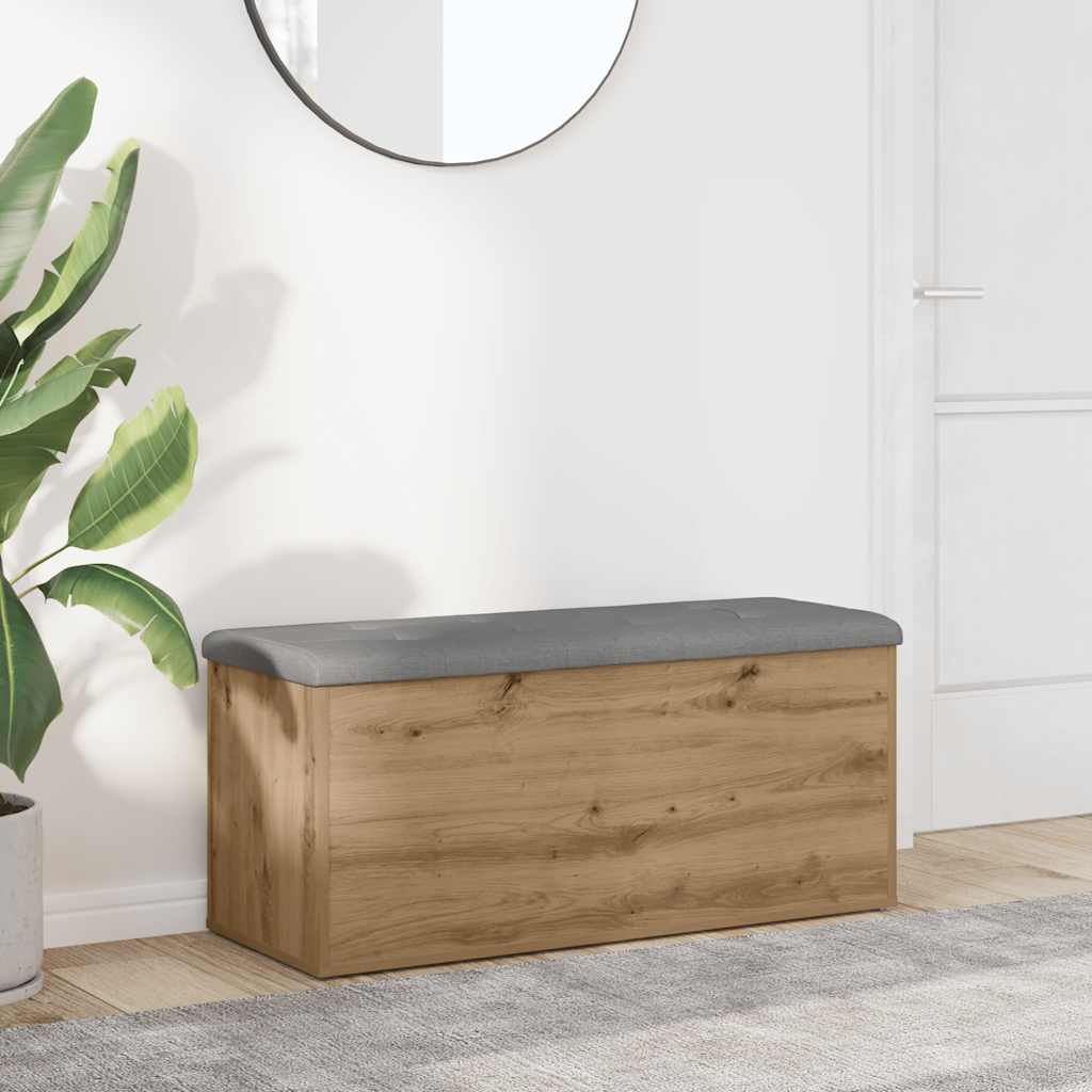 Oppbevaringsbenk håndverkseik 102x42x45 cm konstruert tre