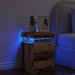 Nattbord med LED gammelt tre 35x39x55 cm konstruert tre