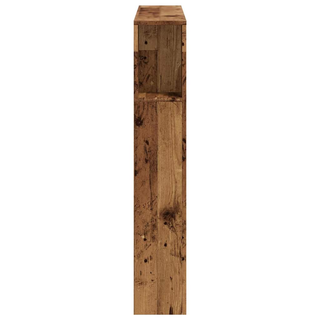 Sengegavl med LED gammelt tre 100x18,5x103,5 cm konstruert tre