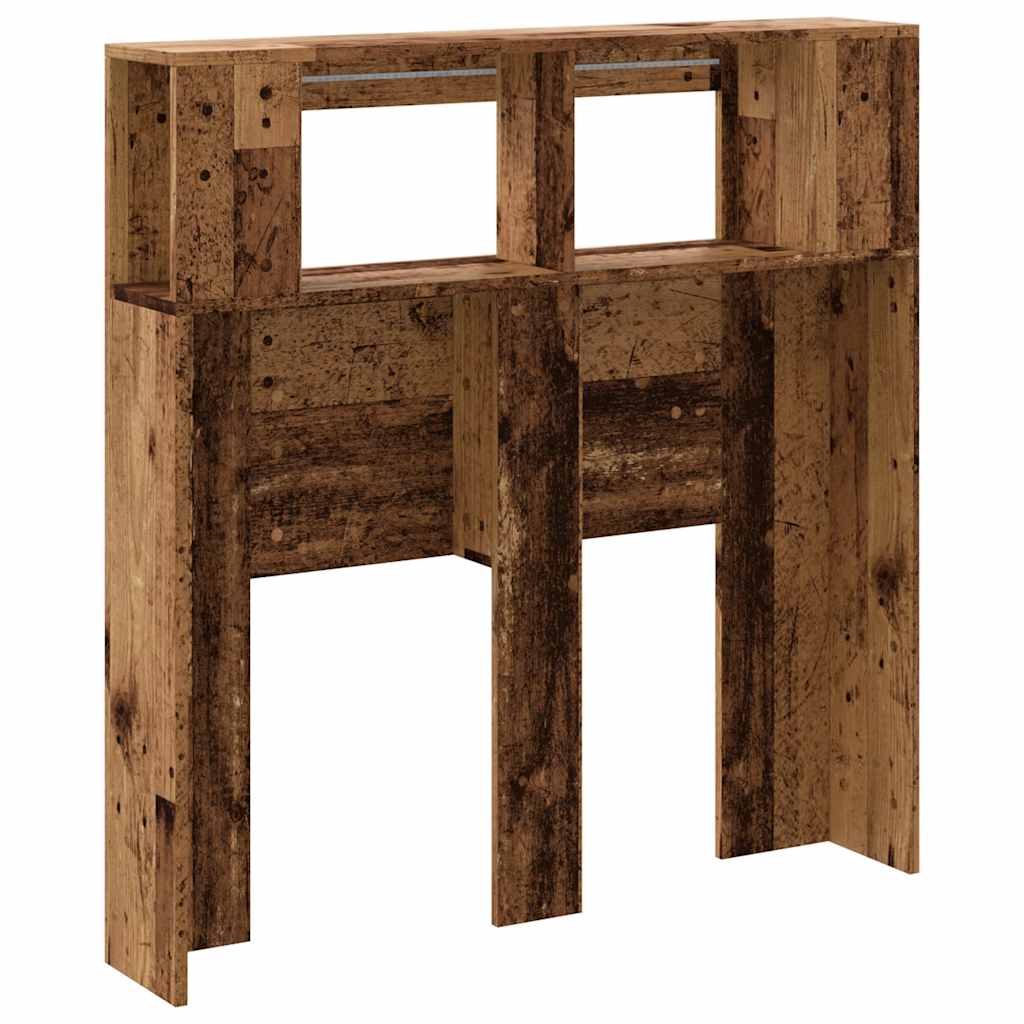 Sengegavl med LED gammelt tre 100x18,5x103,5 cm konstruert tre