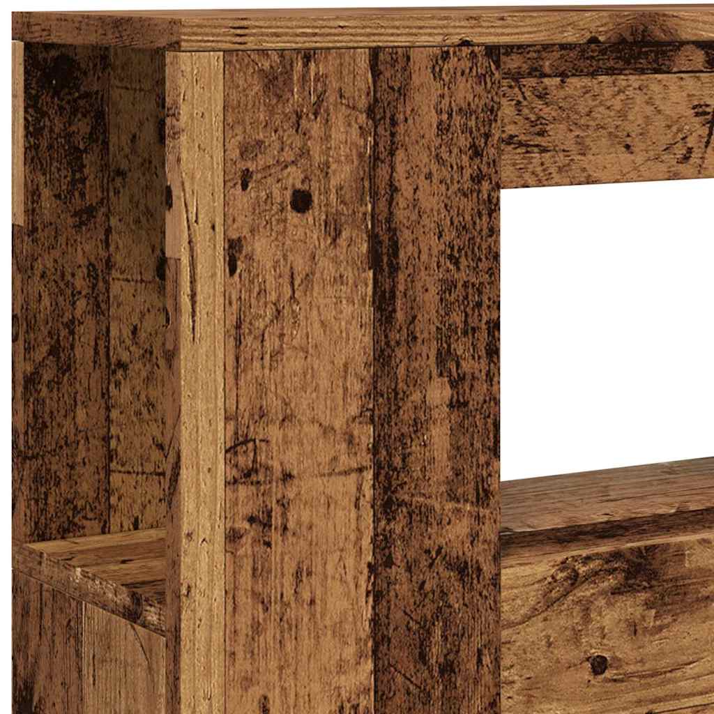 Sengegavl med LED gammelt tre 100x18,5x103,5 cm konstruert tre