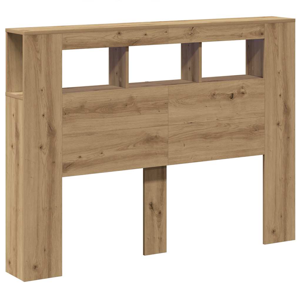 Sengegavl med LED artisan eik 140x18,5x103,5 cm konstruert tre
