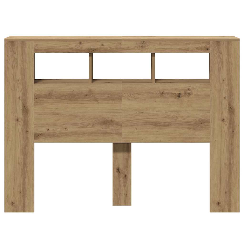Sengegavl med LED artisan eik 140x18,5x103,5 cm konstruert tre